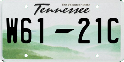 TN license plate W6121C