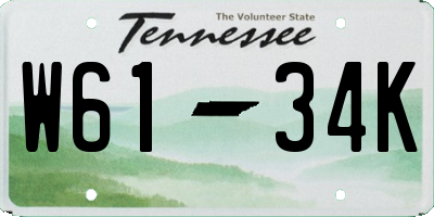 TN license plate W6134K