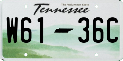 TN license plate W6136C