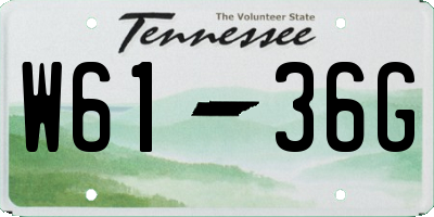 TN license plate W6136G
