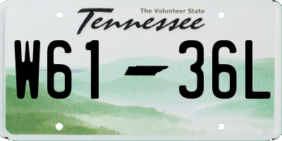 TN license plate W6136L