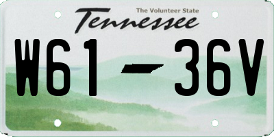 TN license plate W6136V