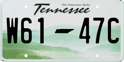 TN license plate W6147C