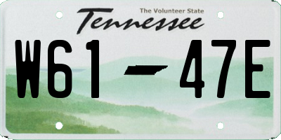 TN license plate W6147E