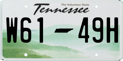 TN license plate W6149H