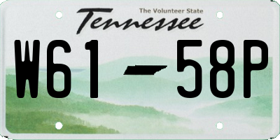 TN license plate W6158P