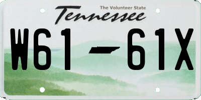 TN license plate W6161X