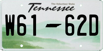 TN license plate W6162D