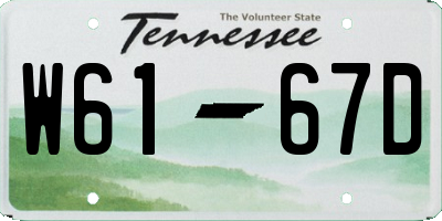 TN license plate W6167D