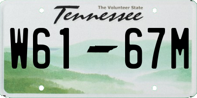 TN license plate W6167M