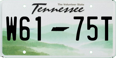 TN license plate W6175T