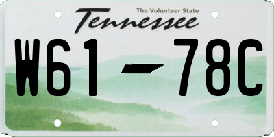 TN license plate W6178C