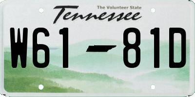 TN license plate W6181D