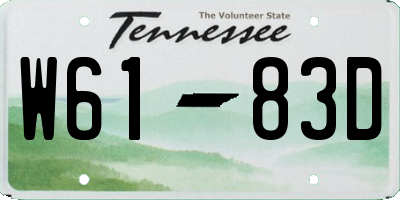 TN license plate W6183D
