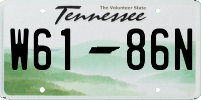 TN license plate W6186N