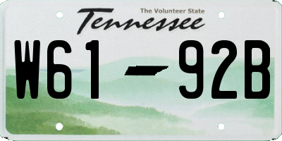 TN license plate W6192B
