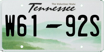 TN license plate W6192S