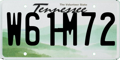 TN license plate W61M72