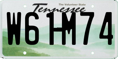 TN license plate W61M74