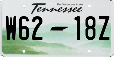 TN license plate W6218Z