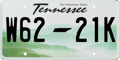 TN license plate W6221K