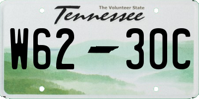 TN license plate W6230C