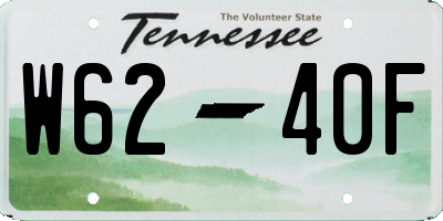 TN license plate W6240F