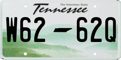 TN license plate W6262Q