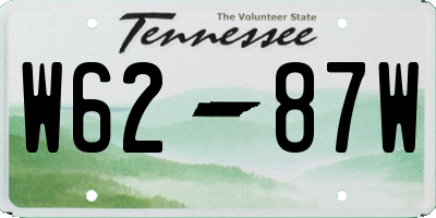 TN license plate W6287W