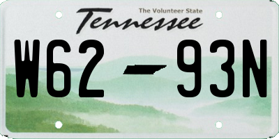TN license plate W6293N