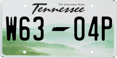 TN license plate W6304P