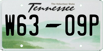 TN license plate W6309P
