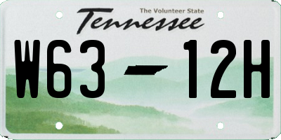 TN license plate W6312H