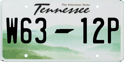 TN license plate W6312P