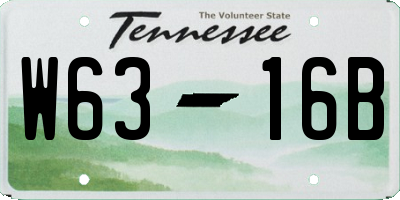 TN license plate W6316B