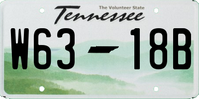 TN license plate W6318B