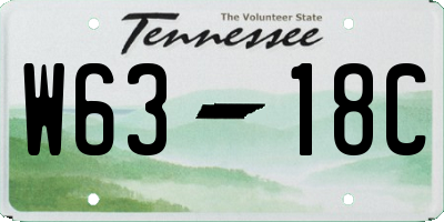 TN license plate W6318C