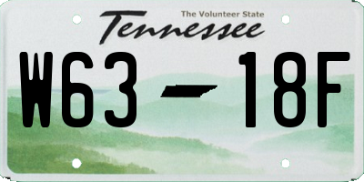 TN license plate W6318F