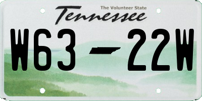 TN license plate W6322W