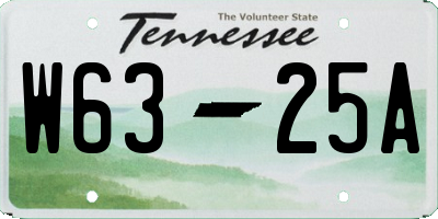 TN license plate W6325A