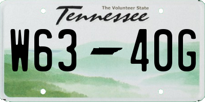 TN license plate W6340G