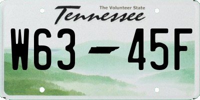 TN license plate W6345F