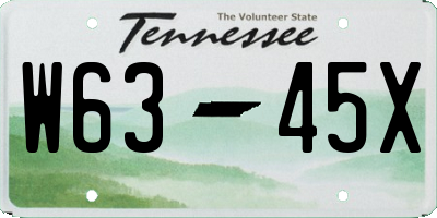 TN license plate W6345X
