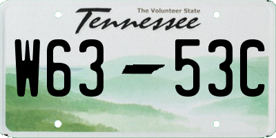 TN license plate W6353C