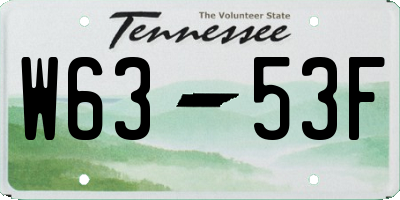 TN license plate W6353F