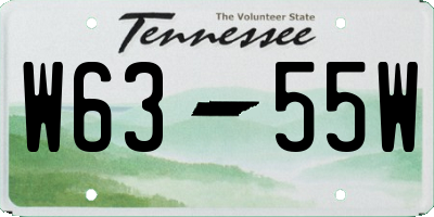 TN license plate W6355W