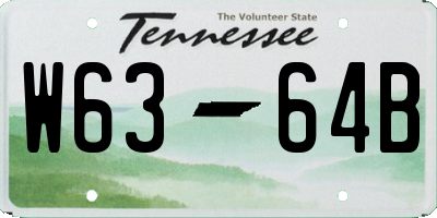 TN license plate W6364B