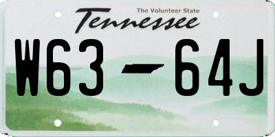 TN license plate W6364J