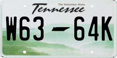 TN license plate W6364K
