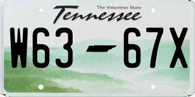 TN license plate W6367X